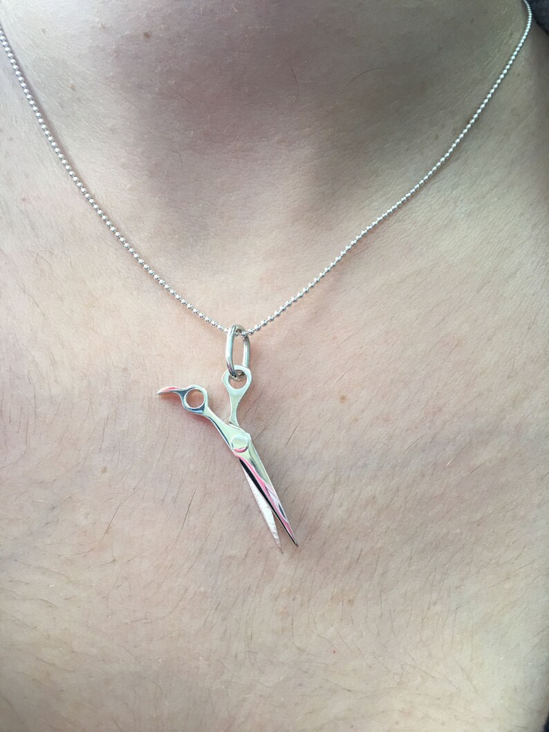 Sterling Silver Scissor Pendant .925 Sterling Silver Barber Etsy