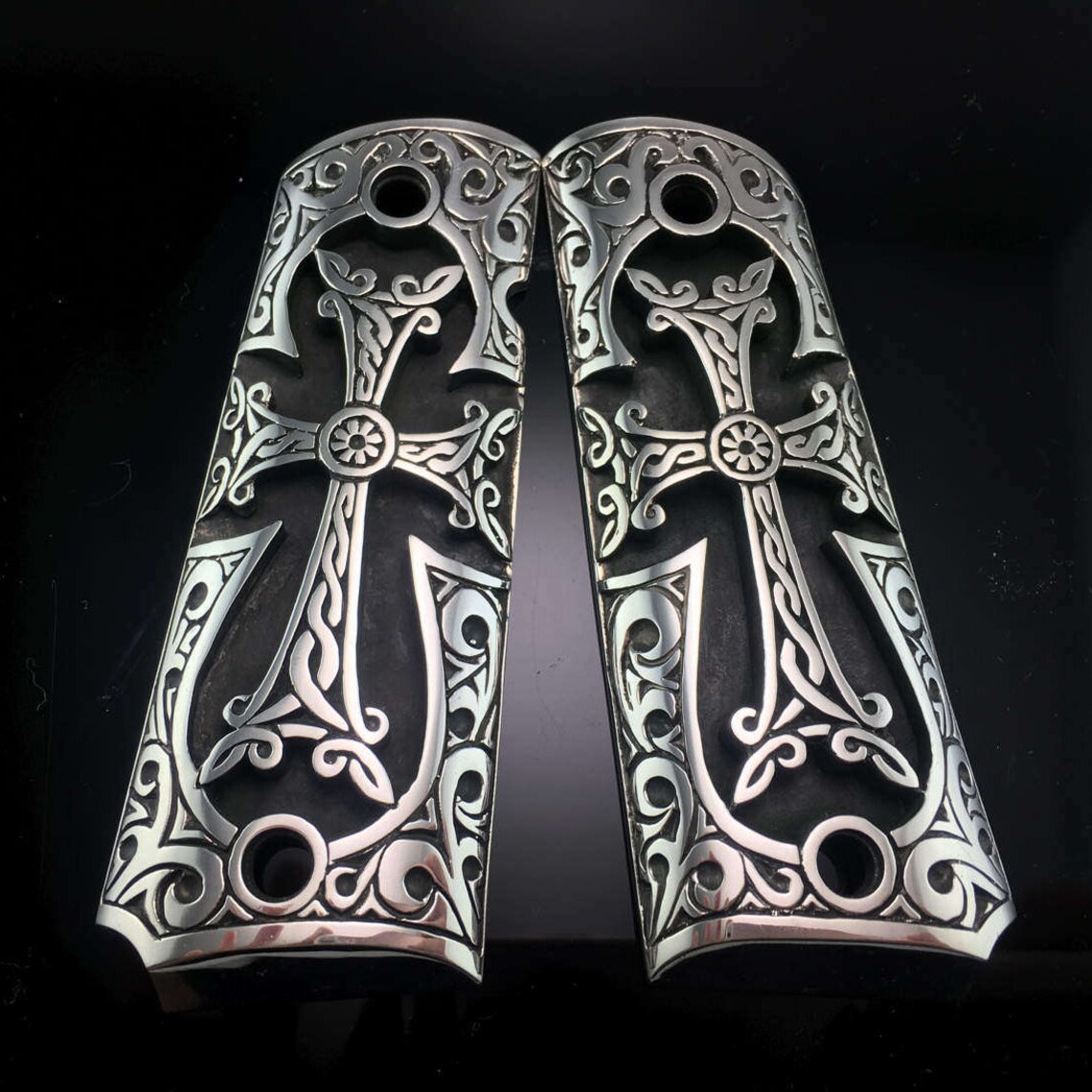 1911 Sterling Silver Gun Grips Colt 1911 0.925 Sterling Etsy