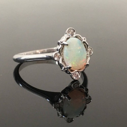 0.3 Carat Opal Engagement Ring | Etsy