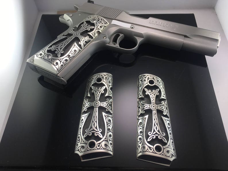 1911 Sterling Silver Gun Grips Colt 1911 0.925 Sterling image 3 