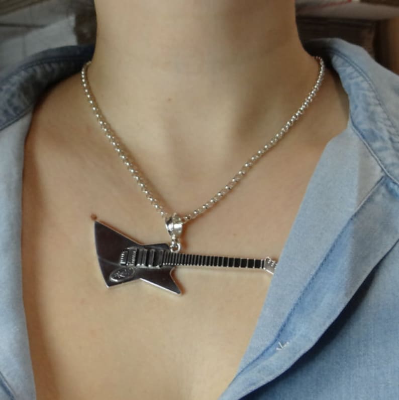 .925 Sterling Silver Guitar Necklace Outshine Designs Guitar Necklace Sterling Silver Guitar Pendant