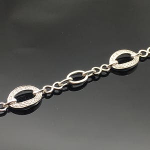 18K White Gold Diamond Infinity Bracelet - 18K Art Deco Diamond Bracelet - 18K Diamond Pave Bracelet with Infinity Sign Links