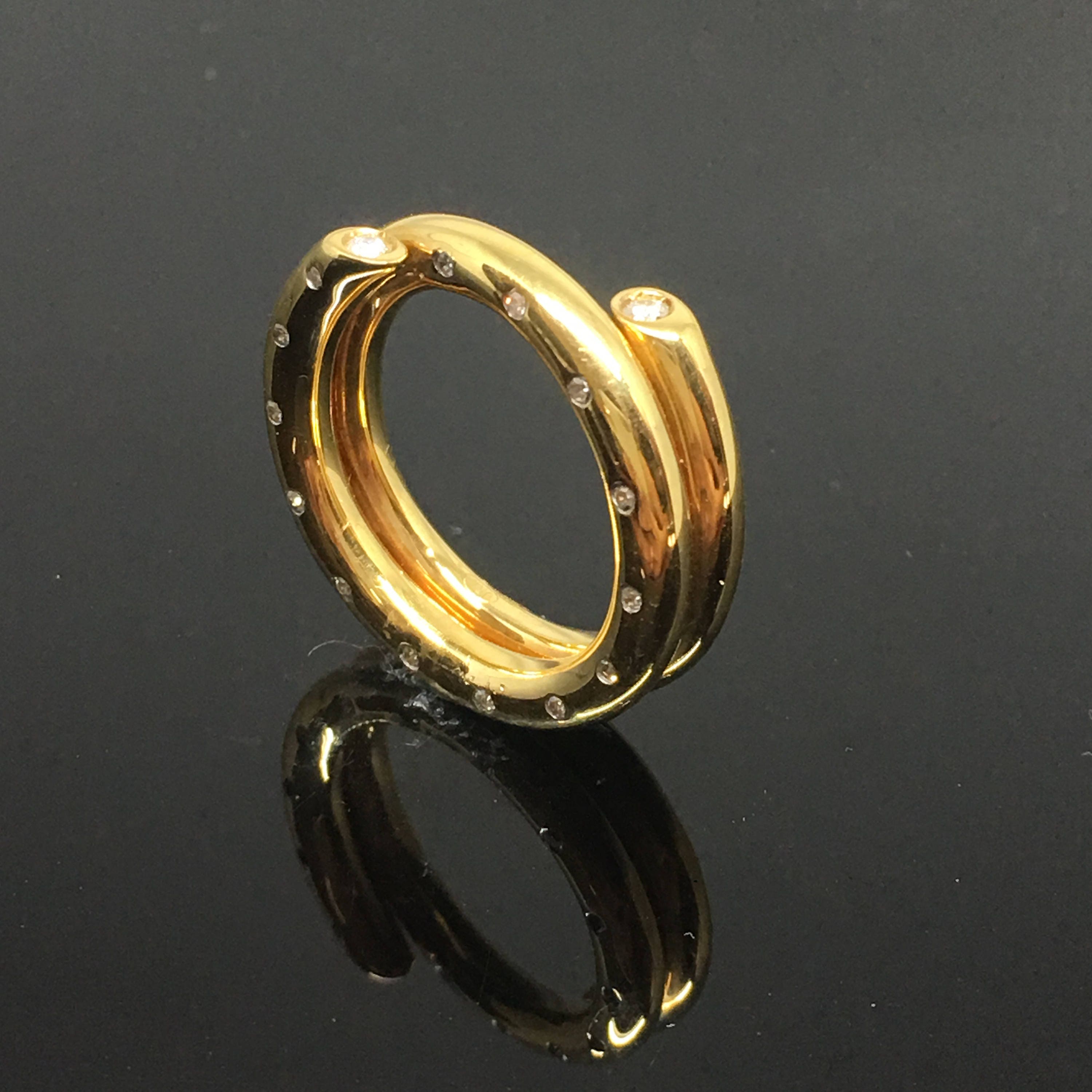 18K Yellow Gold Diamond Wrap Ring Yellow Gold Burnished | Etsy