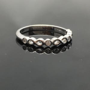 14K White Gold Infinity Wedding Band - 14K Diamond Infinity Wedding Ring - Infinity Loop Diamond Band - Dainty Wedding Ring - Stackable Band