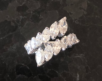 Banda de derivación de diamantes de la marquesa - 14K oro blanco único graduando marquesa diamante aniversario anillo - 5 CT marquesa Diamond Band regalo para ella