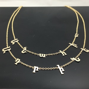 Personalized Armenian Name Necklace - 14K Yellow Gold Armenian Choker Collar Necklace - Armenian Gifts for her
