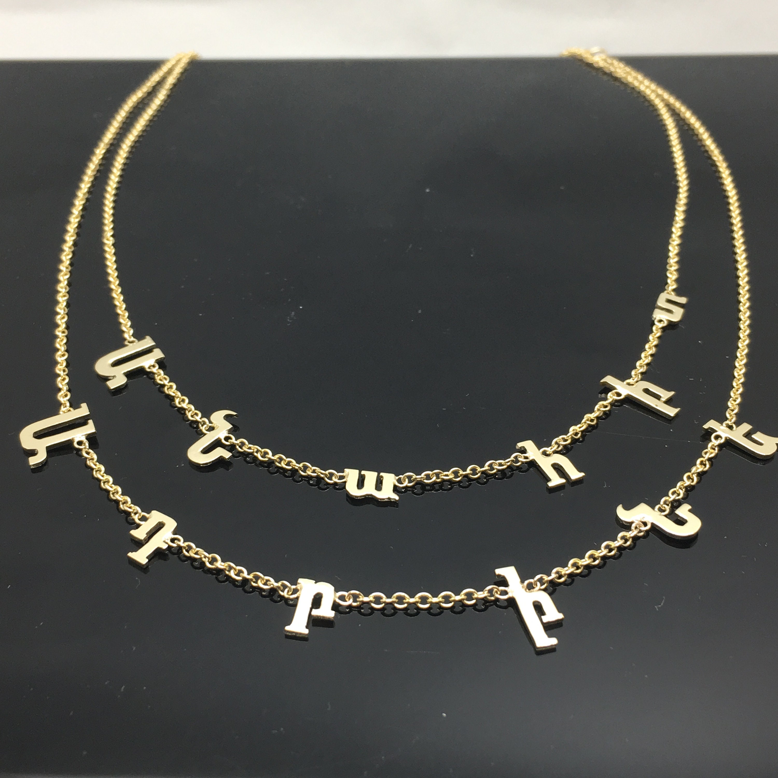 Personalized Armenian Name Necklace 14K Yellow Gold Armenian | Etsy
