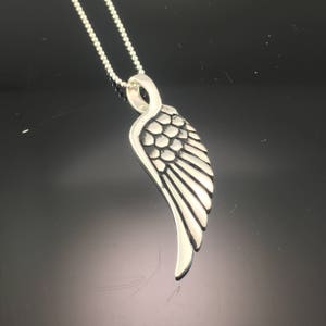 0.925 Sterling Silver Angel Wing Pendant - Silver Wing Pendant Necklace - Angel Wing Necklace - Sterling Silver Jewelry