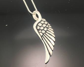 0.925 Sterling Silber Engelsflügel Anhänger - Silber Flügel Anhänger Halskette - Engelsflügel Halskette - Sterling Silber Schmuck