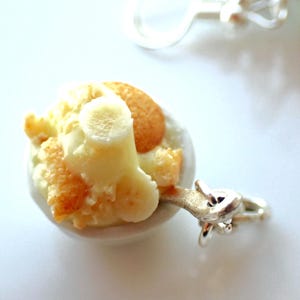 Polymer clay miniature banana pudding charm jewelry