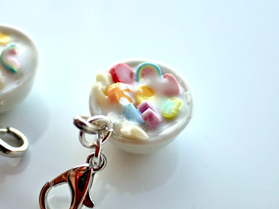 Lucky Charms Polymer Clay Cereal Bowl Charm Necklace or Key Ring - Etsy