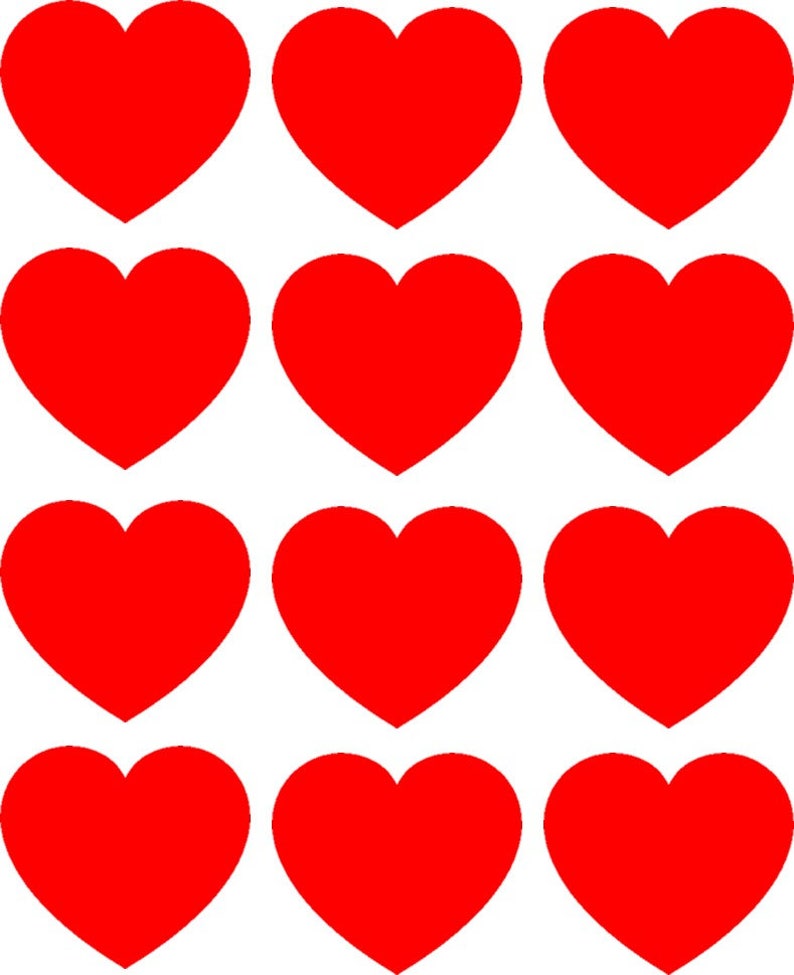 Thatlilcabin 12x Heart Shape Vinyl Car Decals RED Each 2 Etsy
