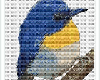 Bird cross stitch pattern, PDF instant download, handmade design, cross steach patterns, Bird pattern, watercolor cross stitch pattern #452