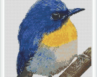 Watercolor Bird Cross Stitch Pattern: Handmade Design (PDF Download)