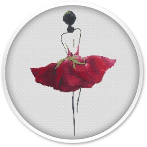 Patrón de punto de cruz de bailarina, Envío gratis, PDF de punto de cruz de acuarela, Patrón de punto de cruz, bailarina PDF #288