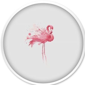 Pink Flamingo Cross Stitch Pattern: Animal Embroidery (PDF Pattern)