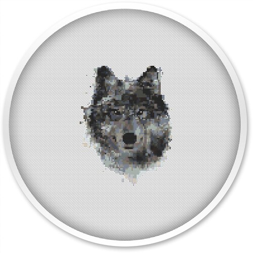 Wolf Silhouette Modern Cross Stitch Pattern PDF Animal | Etsy