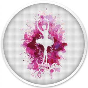 Ballerina Cross Stitch Pattern: Watercolor Style (PDF Pattern)