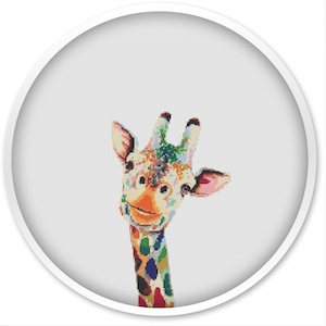 Giraffe Cross Stitch Pattern, Cross Stitch PDF, Watercolor Cross stitch pattern, Paint Cross Stitch, animal cross stitch patterns #127