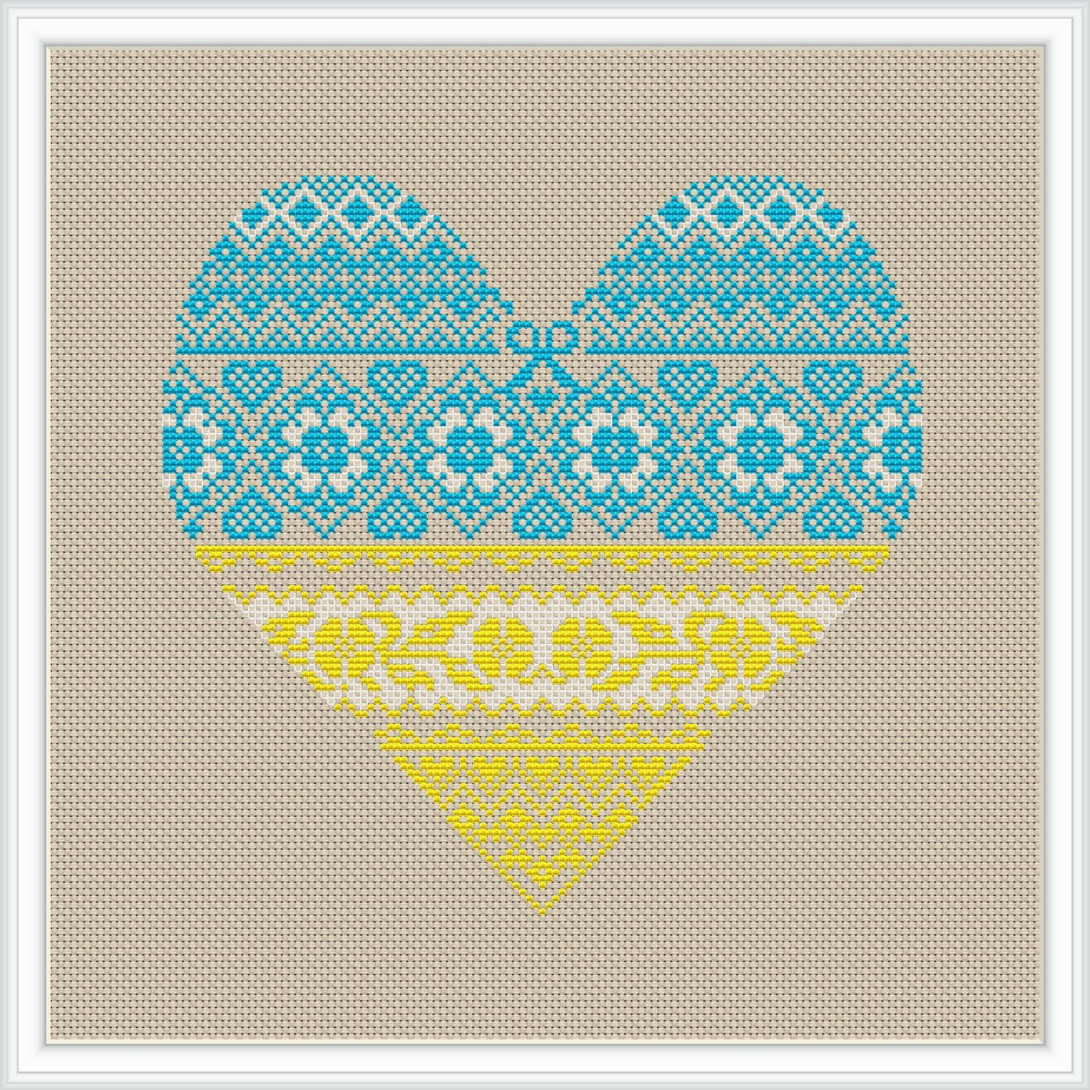 Heart Cross Stitch Pattern Free Shipping Cross Stitch Pdf | Etsy
