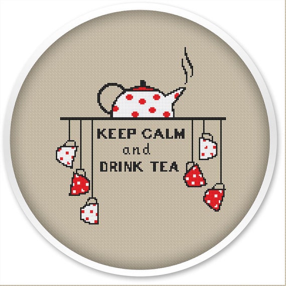 Tea Time Cross Stitch Pattern Instant Download Free Etsy