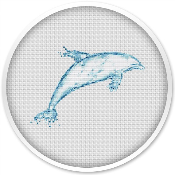 Dolphin cross stitch pattern pdf instant download handmade | Etsy