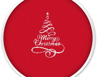 Christmas tree cross stitch pattern, instant download, free shipping, handmade design, cross stitch patterns #039