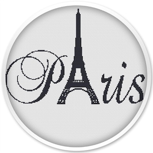 Paris Cross Stitch Pattern: Eiffel Tower, Town Design (PDF Pattern)