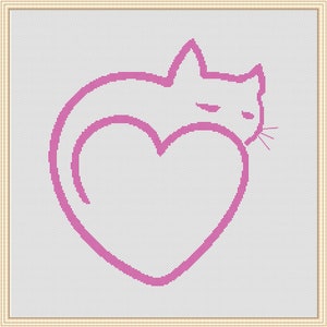 Cat cross stitch pattern, animal pattern, Cute thing cross stitch pattern, free shipping, pillow cross stitch pdf, cross stitch pattern #429