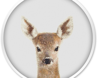 Deer cross  stitch pattern, PDF instant download, handmade design, cross stitch patterns, deer cross stitch pattern #238