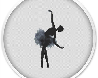 Ballerina cross stitch pattern, free shipping, watercolor cross stitch pdf, Dancer cross stitch pattern, dancer pattern pdf #218