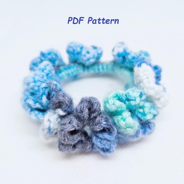 Сrochet Scrunchie Hair Band Elastic PATTERN, Beautiful Hair Rope Scheme, Crocheted Elastic Hair Tie, Hair Accessories for girl woman, PDF 4