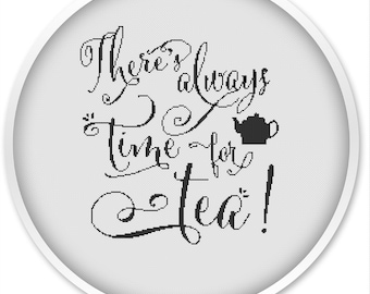 Tea Time Cross Stitch Pattern: Home Decor (PDF Pattern)