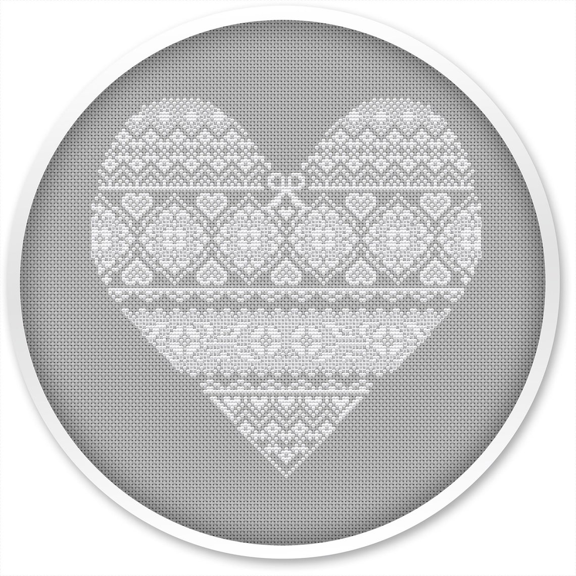 Heart Cross Stitch Pattern Free Shipping Cross Stitch Pdf | Etsy