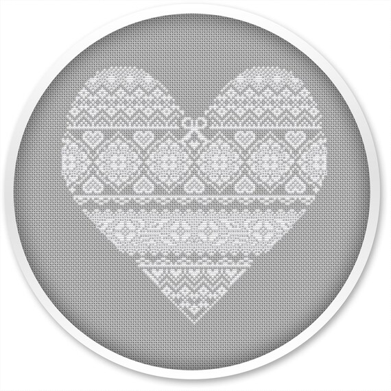 Heart Cross Stitch Pattern Free Shipping Cross Stitch Pdf | Etsy