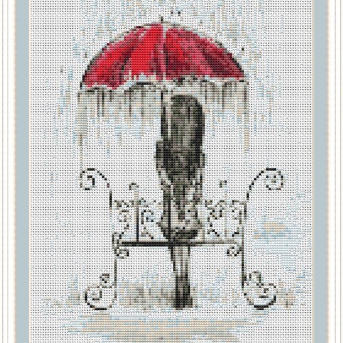 Rain Cross Stitch Pattern Cross Stitch Pdf Abstract Cross - Etsy