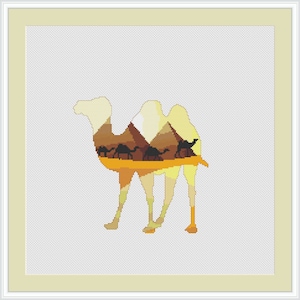 Camel Cross Stitch Pattern: Modern Geometric Animal Design (PDF Download)