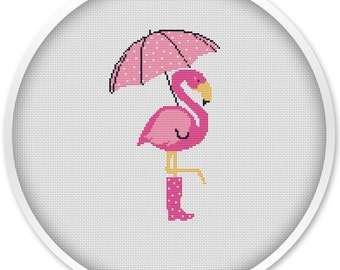 Flamingo Cross Stitch Pattern: Animal Home Decor (PDF Pattern)