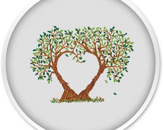Love tree cross stitch pattern, cross stitch pattern love, cross stitch pdf, cross stitch pattern, cute thing, Love tree #221
