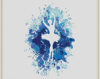 Watercolor Ballerina Cross Stitch Pattern (PDF)