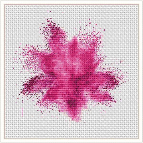 Flower cross stitch pattern, cross stitch pdf, cute thing, watercolor cross stitch pattern, abstract flower pattern #234