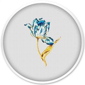 Flower Cross Stitch Pattern, Cross stitch PDF, Cute thing, Watercolor Cross stitch pattern, abstract tulip pattern #107