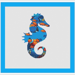 Sea Horse Cross Stitch Pattern: Beach Ocean Animals (PDF Pattern)