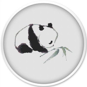 Panda Cross Stitch Pattern: Animal Embroidery Design (PDF)