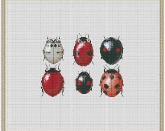 Beetles cross stitch pattern, free shipping, cross stitch pdf, cross stitch pattern, cute things, bug cross stitch #082