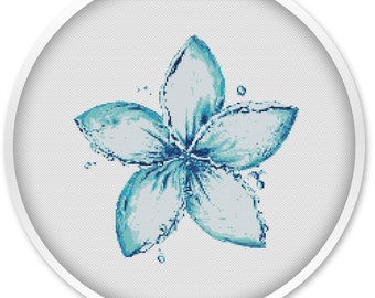 Flower Cross Stitch Pattern, Cross stitch PDF, Cute thing, Watercolor Cross stitch pattern, water flower crossing pattern #357