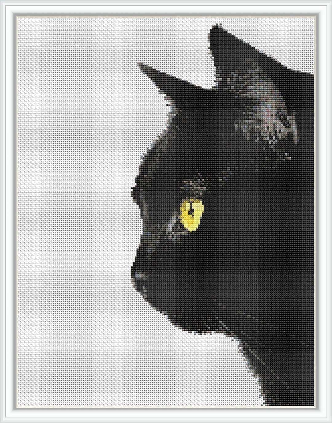 Cat Cross Stitch Pattern, Modern Cross Stitch Pattern, PDF Instant Download, Handmade Design