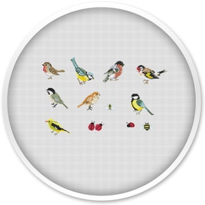 Set of birds cross stitch patterns, cross stitch pdf, birds cross stitch, pdf cross stitch pattern, instant download #025