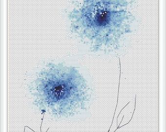 Dandelion cross stitch pattern, cross stitch pdf, cute thing, watercolor cross stitch pattern, dandelion pattern #368