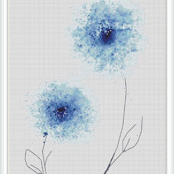 Dandelion cross stitch pattern, cross stitch pdf, cute thing, watercolor cross stitch pattern, dandelion pattern #368